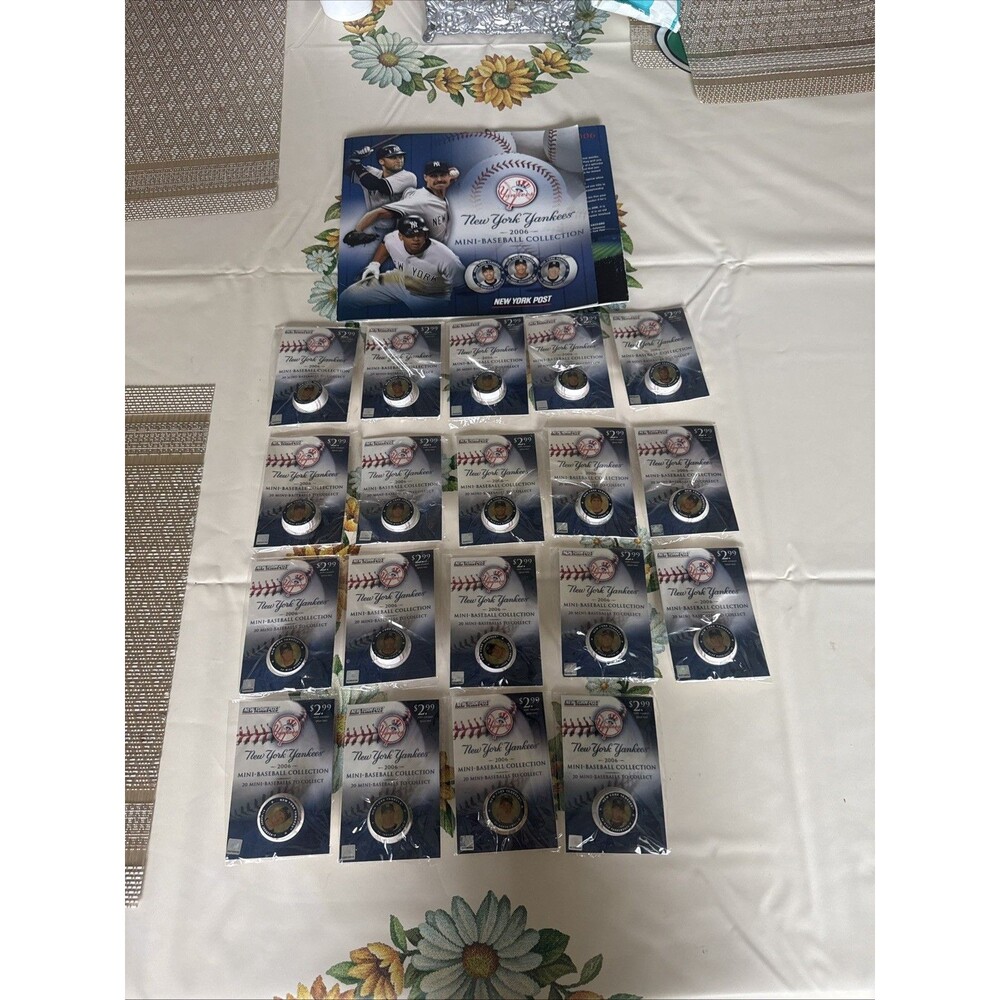 New York Yankees 2006 Mini Baseball Collection Set of 19, MLB NY Post, Sealed!